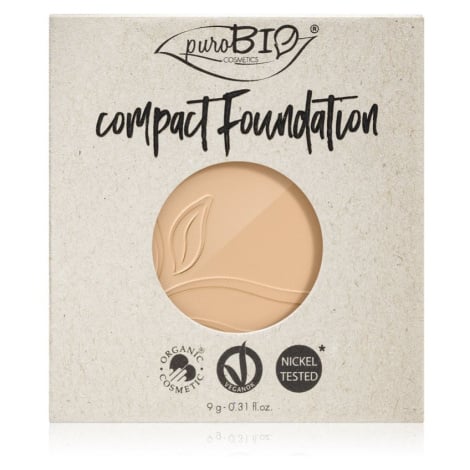 puroBIO Cosmetics Compact Foundation kompaktní pudrový make-up náhradní náplň SPF 10 odstín 01 9