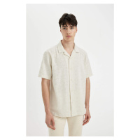 DEFACTO Regular Fit Wide Collar Cotton Short Sleeve Shirt