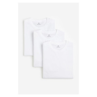 H & M - Tričko Regular Fit 3 kusy - bílá