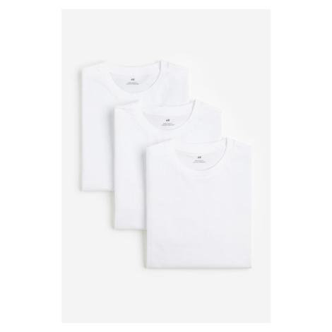H & M - Tričko Regular Fit 3 kusy - bílá H&M