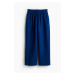 H & M - Lněné kalhoty ke kotníkům - modrá