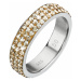 Evolution Group Stříbrný prsten s krystaly Swarovski zlatý 35001.5