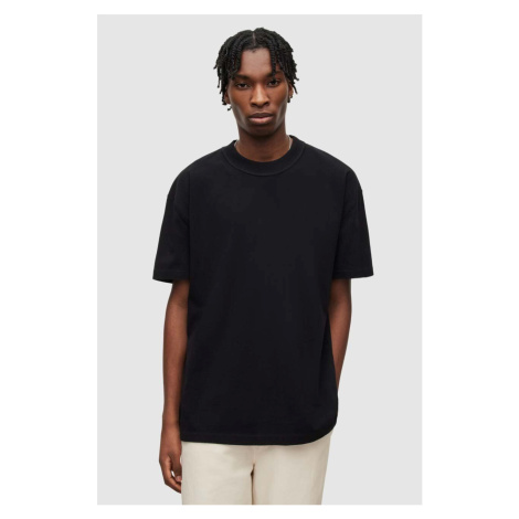 Bavlněné tričko AllSaints černá barva, s potiskem
