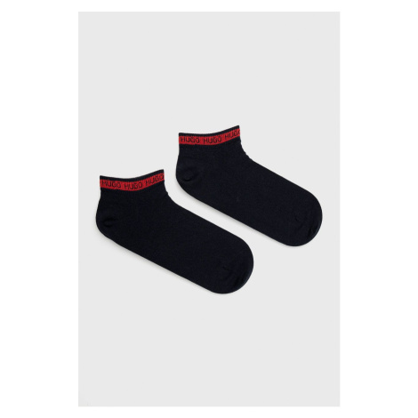 Ponožky HUGO (2-pack) pánské, tmavomodrá barva, 50477874 Hugo Boss