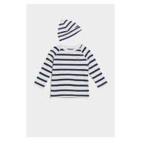 DĚTSKÝ SET GANT STRIPED TOP AND BEANIE bílá