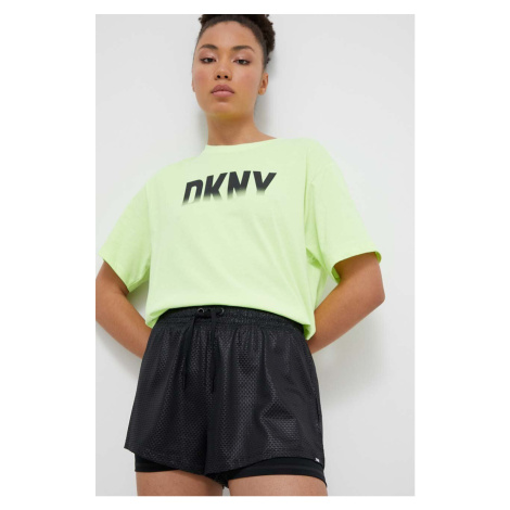 Kraťasy Dkny dámské, černá barva, vzorované, high waist, DP3S5159