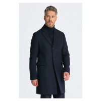 KABÁT GANT CLASSIC TAILORED FIT WOOL TOPCOAT modrá