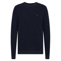 Tommy Hilfiger Sweater - MOULINE STRUCTURE CREW NECK blue