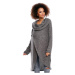 Těhotenský a kojící šedý asymetrický svetr s volným rolákem