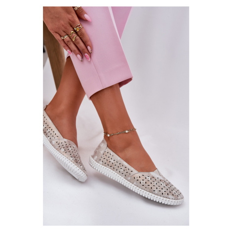 Šedé dámské mokasíny