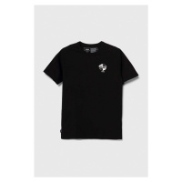 Bavlněné tričko Vans černá barva, s potiskem