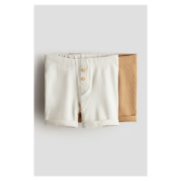 H & M - Bavlněné šortky 2 kusy - béžová