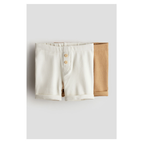 H & M - Bavlněné šortky 2 kusy - béžová H&M