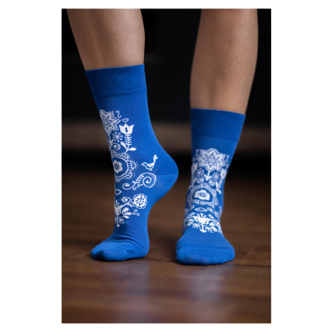 Barefoot ponožky Folk - modré Be Lenka