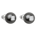Evolution Group Náušnice bižuterie s perlou šedé kulaté 71070.3