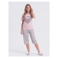 Světle růžové dámské vzorované pyžamo Edoti