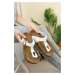 Riccon Unisex White Skin Slippers 0012035