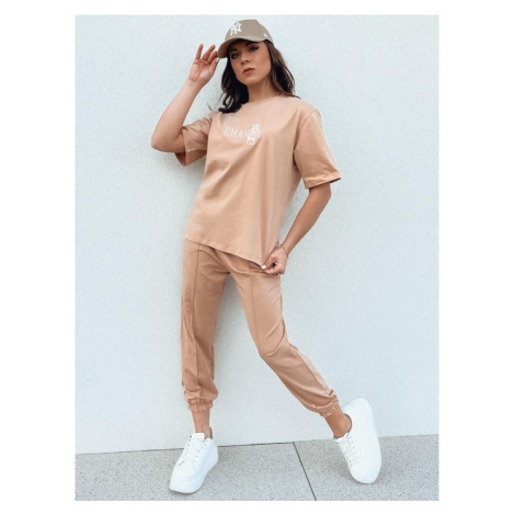 Dámská béžová souprava trička a kalhot DStreet