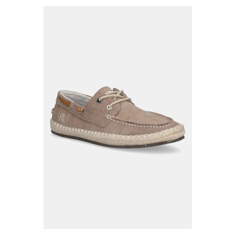Semišové espadrilky Pepe Jeans TOURIST DECK béžová barva, PMS10335