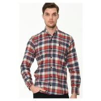 G704 DEWBERRY MEN'S SHIRT-NAVY-RED