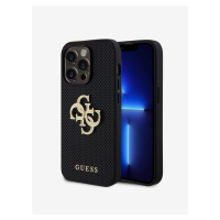 Guess PU Perforated 4G Glitter Metal Logo Zadní Kryt pro iPhone 15 Pro Black