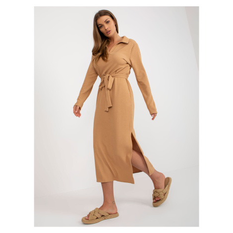 Dress-LK-SK-509227.83P-camel LAKERTA