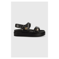 Kožené sandály Tory Burch Kira Sport dámské, černá barva, 144328-001