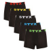 5PACK pánské boxerky Styx sportovní guma černé (5G9601)