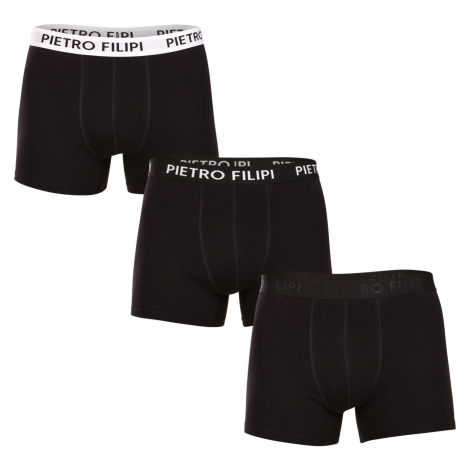 3PACK pánské boxerky Pietro Filipi černé (3BCL004)