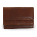 Tmavě hnědá kožená mini peněženka Athena Arwel