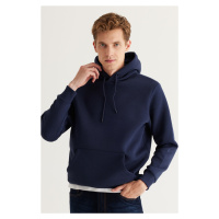 AC&Co / Altınyıldız Classics Men's Navy Blue Standard Fit Regular Fit Inner Fleece 3 Thread Hood