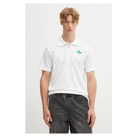 Polo tričko adidas Originals pánské, béžová barva, JL9675