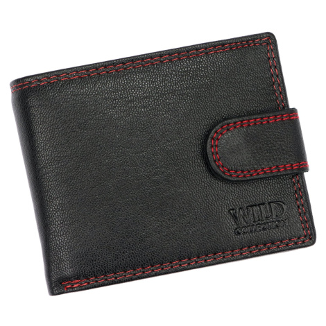 Pánská kožená peněženka Wild 125130B černá / červená