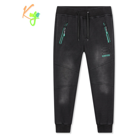 Chlapecké riflové kalhoty/ tepláky, zateplené KUGO FK0318, černá Barva: Černá