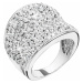 Evolution Group Stříbrný prsten s krystaly Swarovski bílý 35043.1 krystal