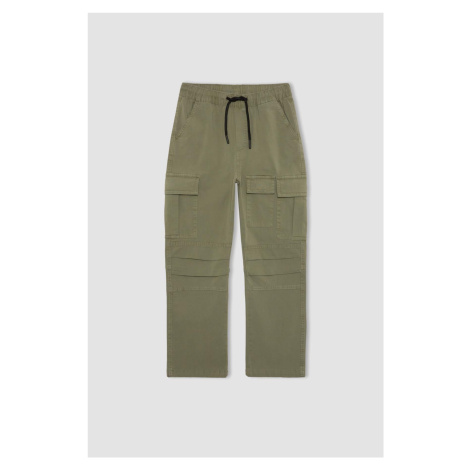 DEFACTO Boy's Cargo Pocket Straight Leg Gabardine Trousers