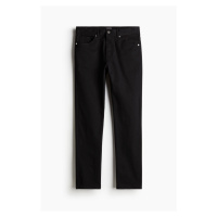 H & M - Kalhoty z bavlněného kepru Slim Fit - černá