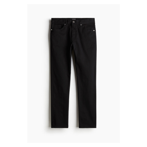 H & M - Kalhoty z bavlněného kepru Slim Fit - černá H&M