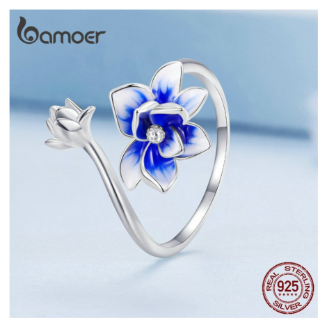 Stříbrný uni prsten s masivní květinou LOAMOER
