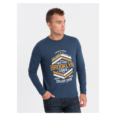 Ombre Men's collegiate style printed longsleeve - blue