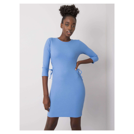 Světle modré dámské přiléhavé šaty -blue Světle modrá BASIC