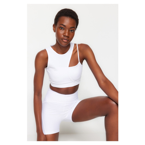 Trendyol Knitted Sports Bra with White Medium Support/Styling Rope Strap