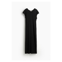 H & M - Midi šaty z lněné směsi - černá