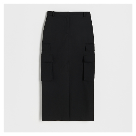 Reserved - Sukně s cargo kapsami - Černý