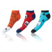 Bellinda CRAZY IN-SHOE SOCKS 3x - Modern color low crazy socks unisex - orange - red - blue