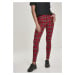 Dámské kalhoty // Urban Classics Ladies Skinny Tartan Pants red/blk