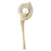 JwL Luxury Pearls Třpytivá pozlacená brož 2v1 Květina Kala JL0815