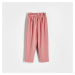 Reserved - Žerzejové kalhoty s mašlí - Růžová