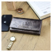Luxusní dámská velká lakovaná kožená peněženka Elena, šedá