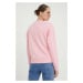 Mikina Tommy Jeans dámská, růžová barva, s potiskem, DW0DW17336